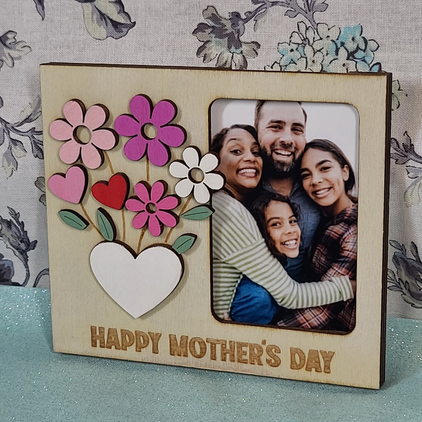 Happy Mother’s Day Magnetic Photo Frame 🌸 Hand Painted Flower Frame