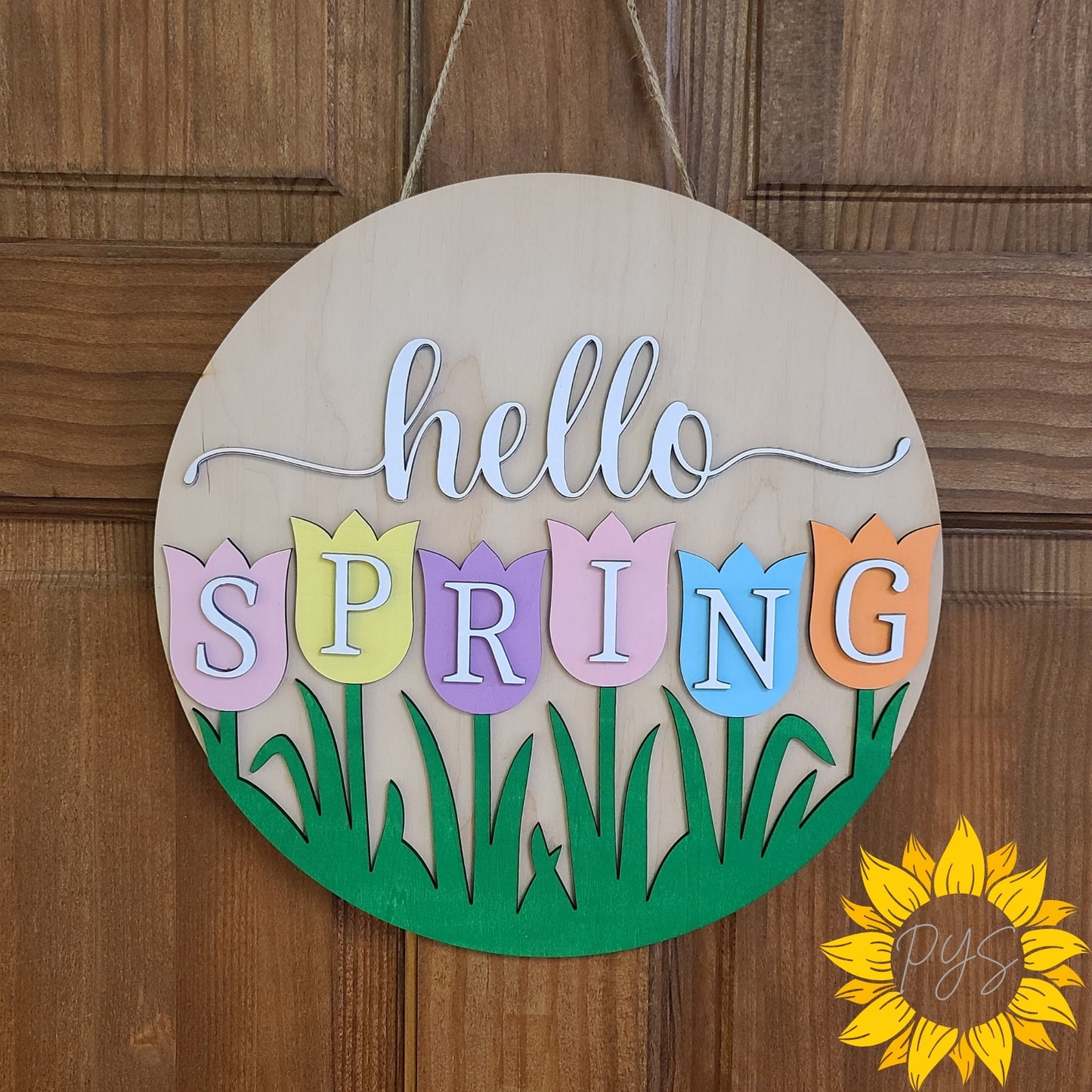 π·πΌ Hello Spring Tulip Door Sign β Round Spring Welcome πΌπ·