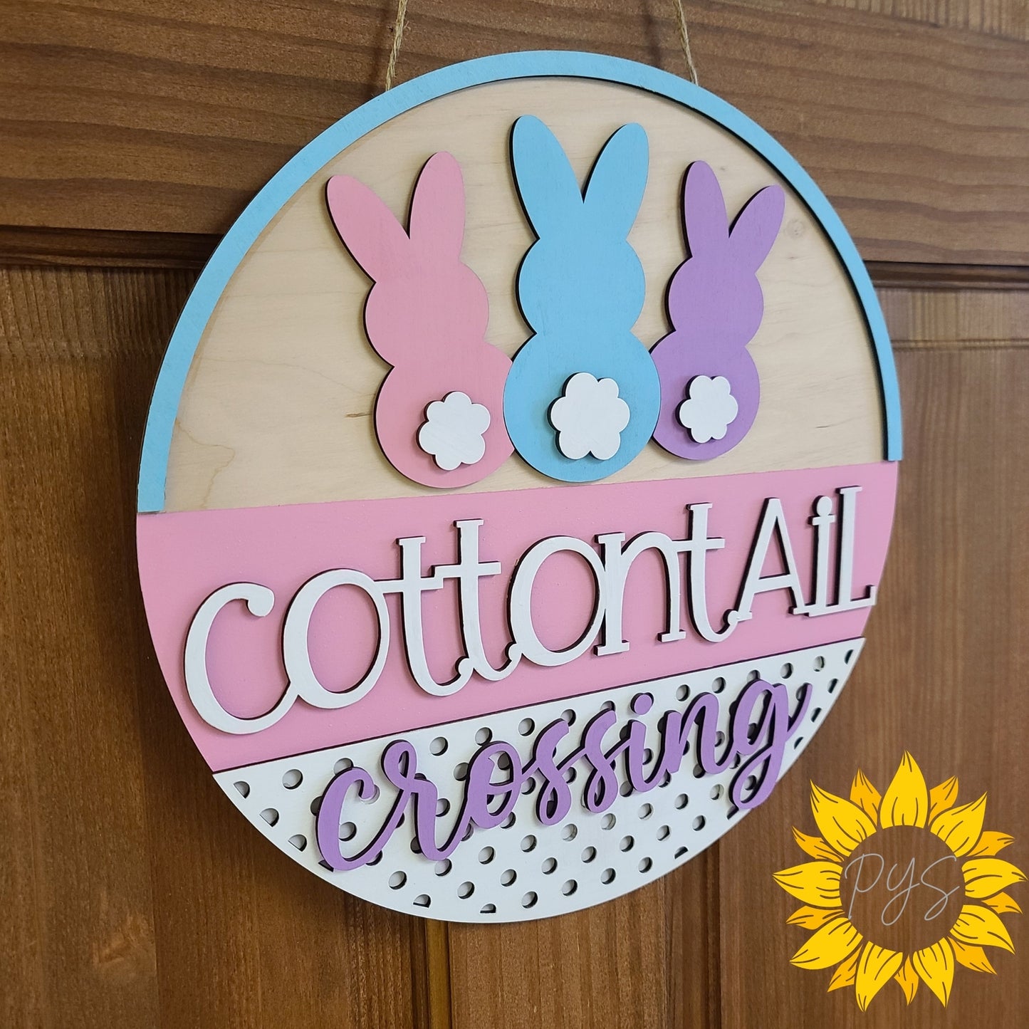 Cottontail Crossing – Easter Bunny Door Sign