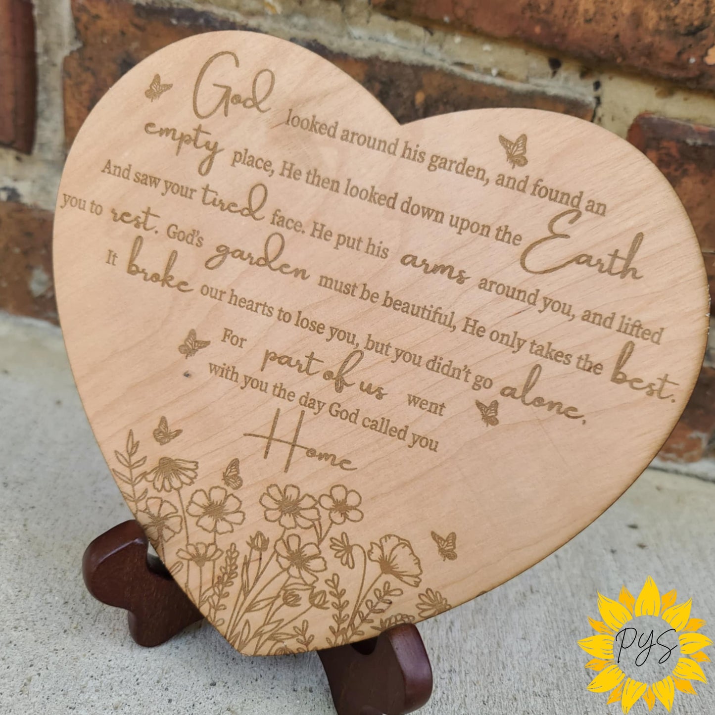 Handmade Heart Memorial Plaque