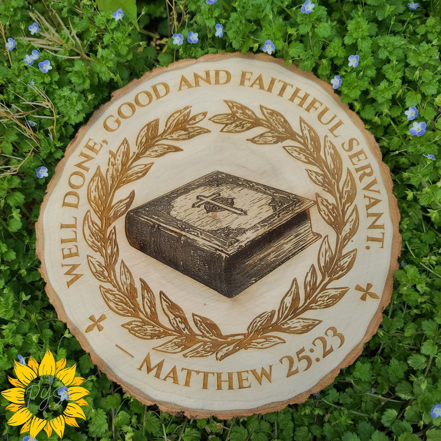 “Well Done, Good and Faithful Servant” Wood Sign ✝️ | Matthew 25:23 Engraved Plaque | Christian Décor