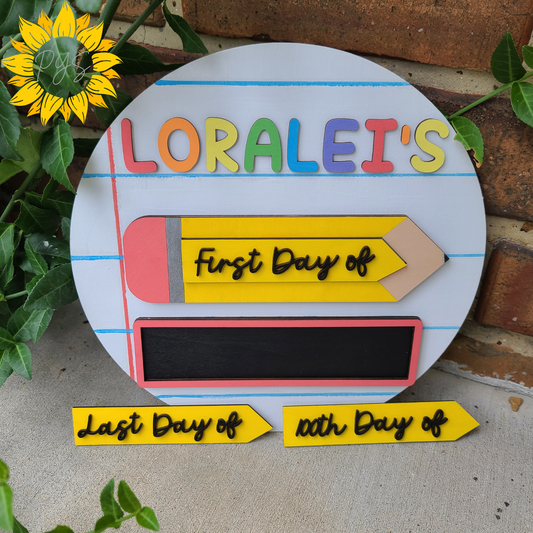 Personalized First Day of School Sign ✏️ | Reusable Back to School Photo Prop | Custom Chalkboard Milestone Sign