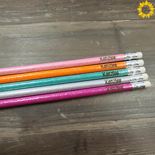 Personalized Pencils-Glitter or Neon