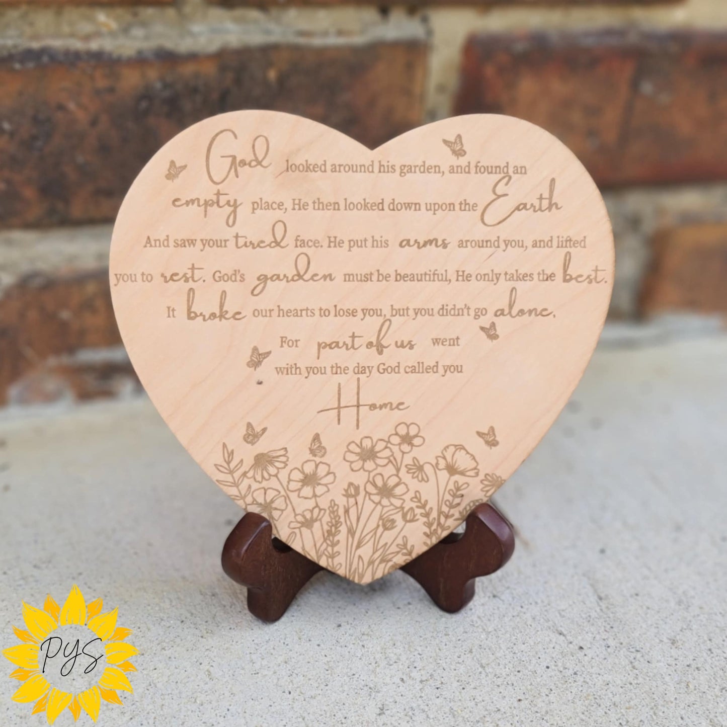 Handmade Heart Memorial Plaque
