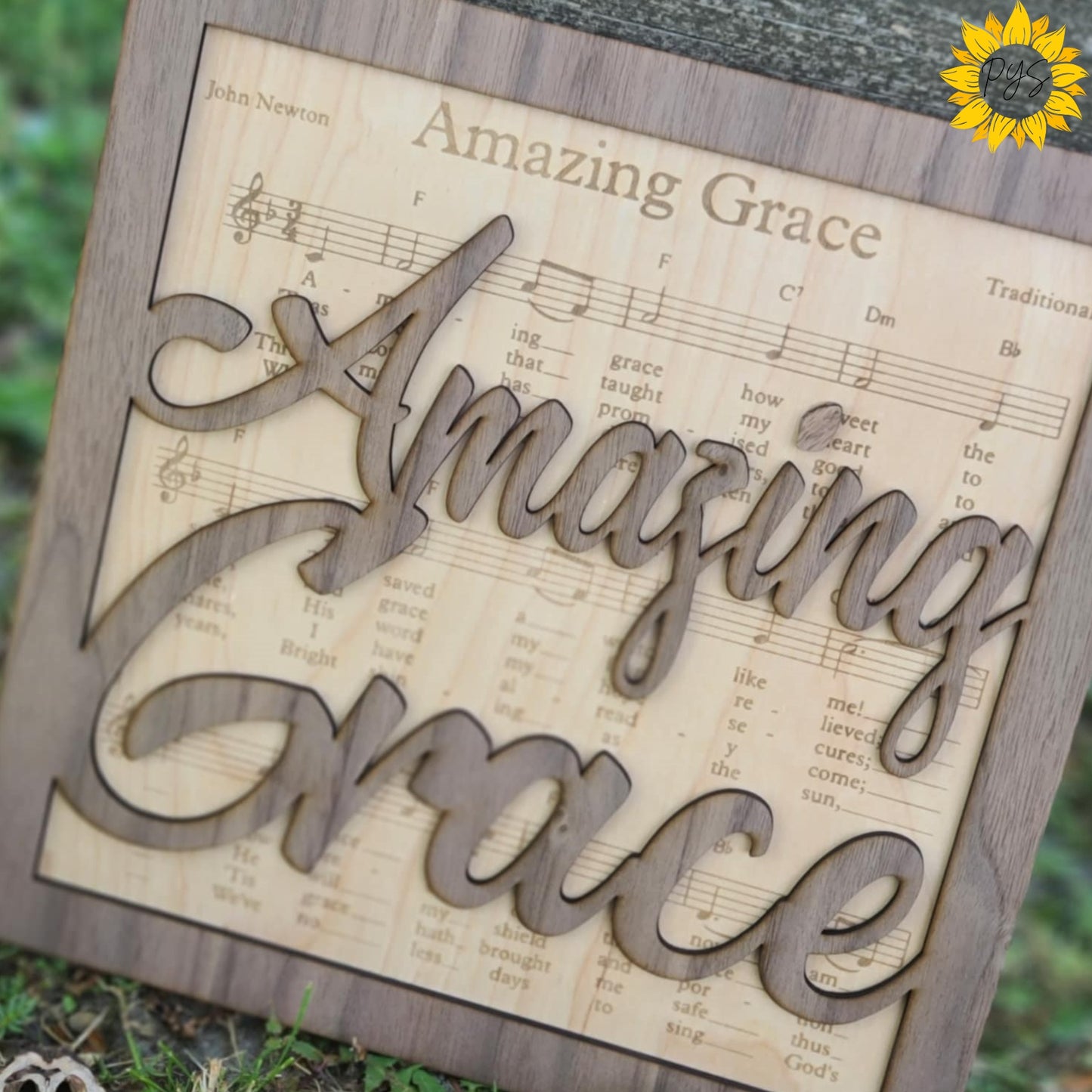 Amazing Grace Wall Art – With (optional) Sunflower Sympathy Bow