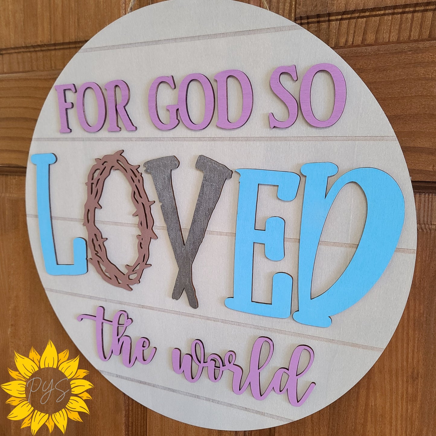 For God So Loved the World Door Sign ✝️ Christian Easter Door Decor