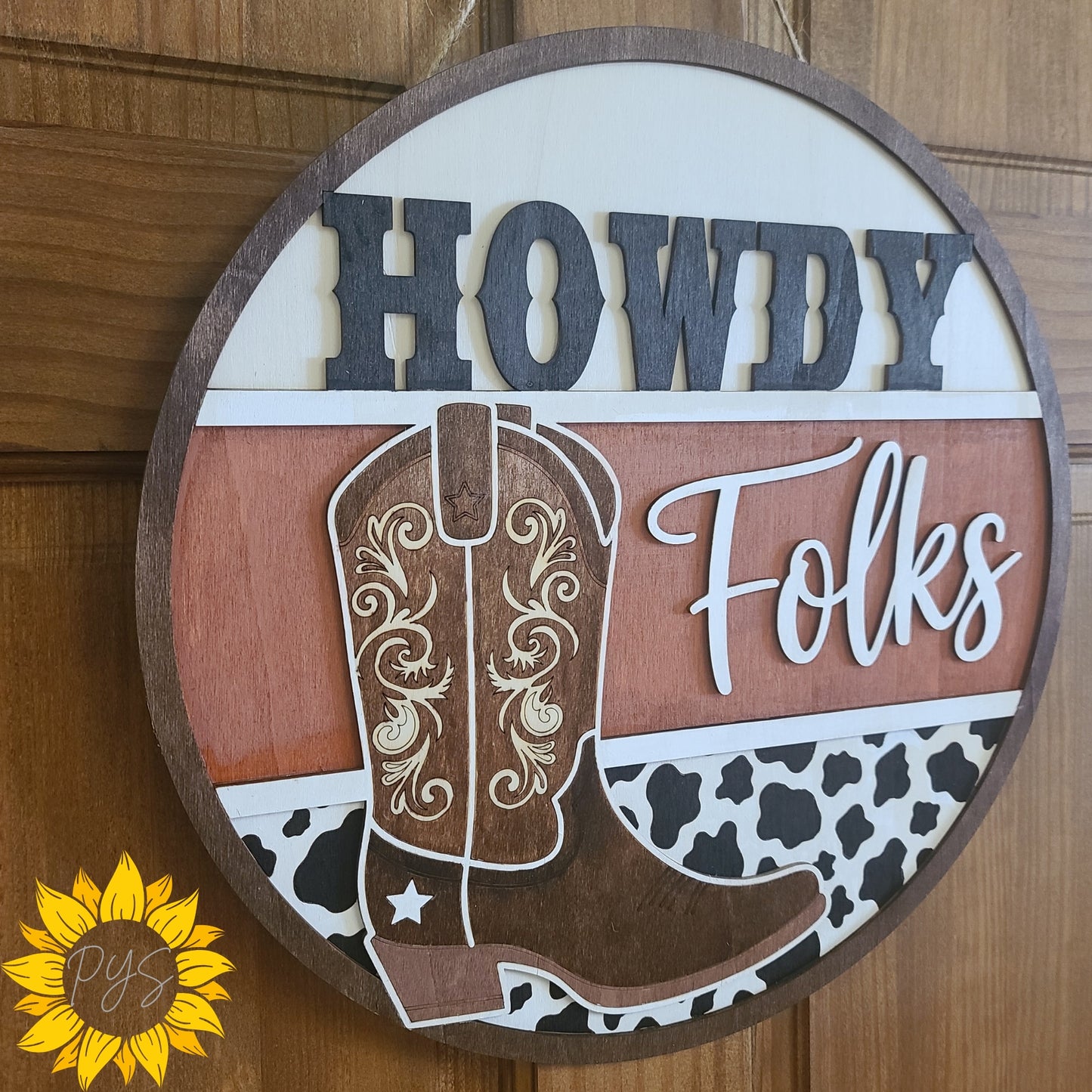 Howdy Folks Door Sign 🤠 Western Cowgirl Decor | Farmhouse Front Door Hanger