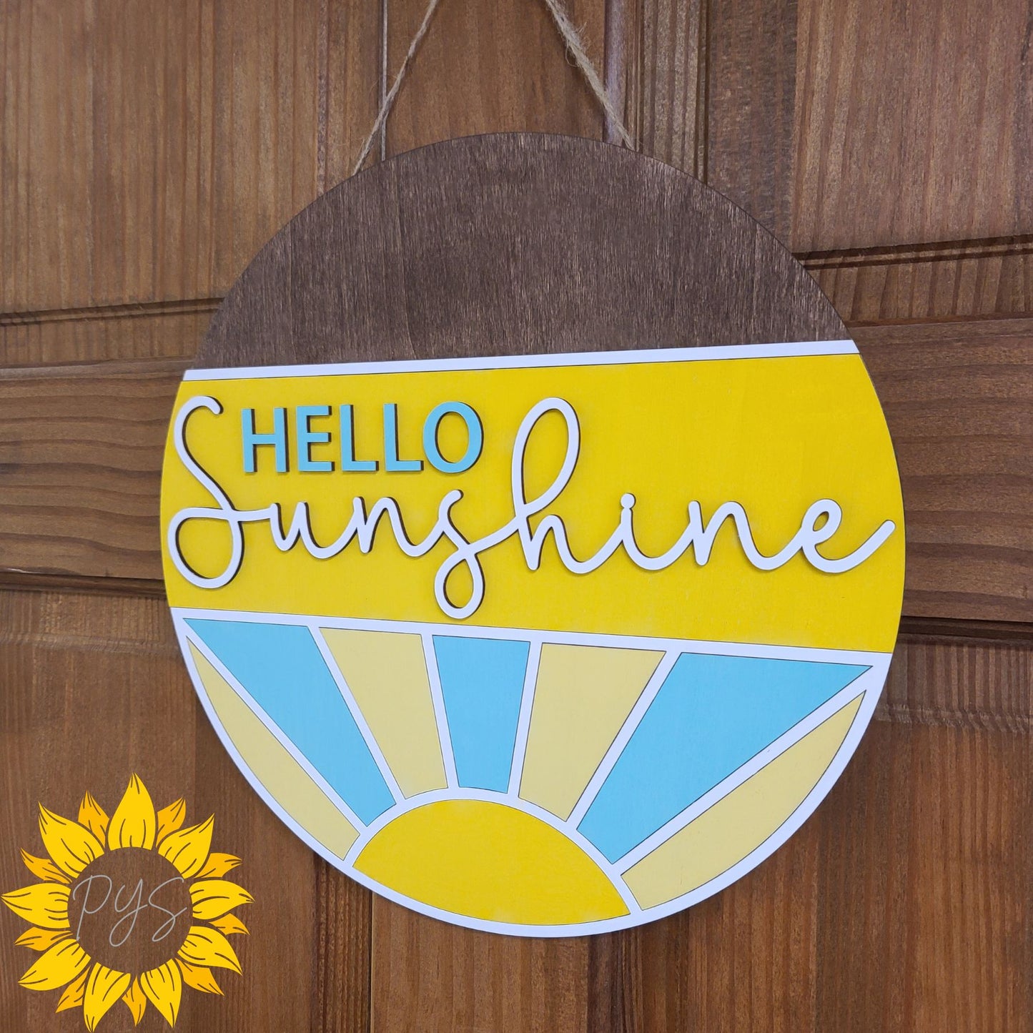 Hello Sunshine Door Hanger ☀️ Bright Summer Wood Sign | Cheerful Front Door Decor