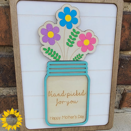 Handpicked for You Mother’s Day Sign 🌸 Paintable or Fingerprint Flower Craft