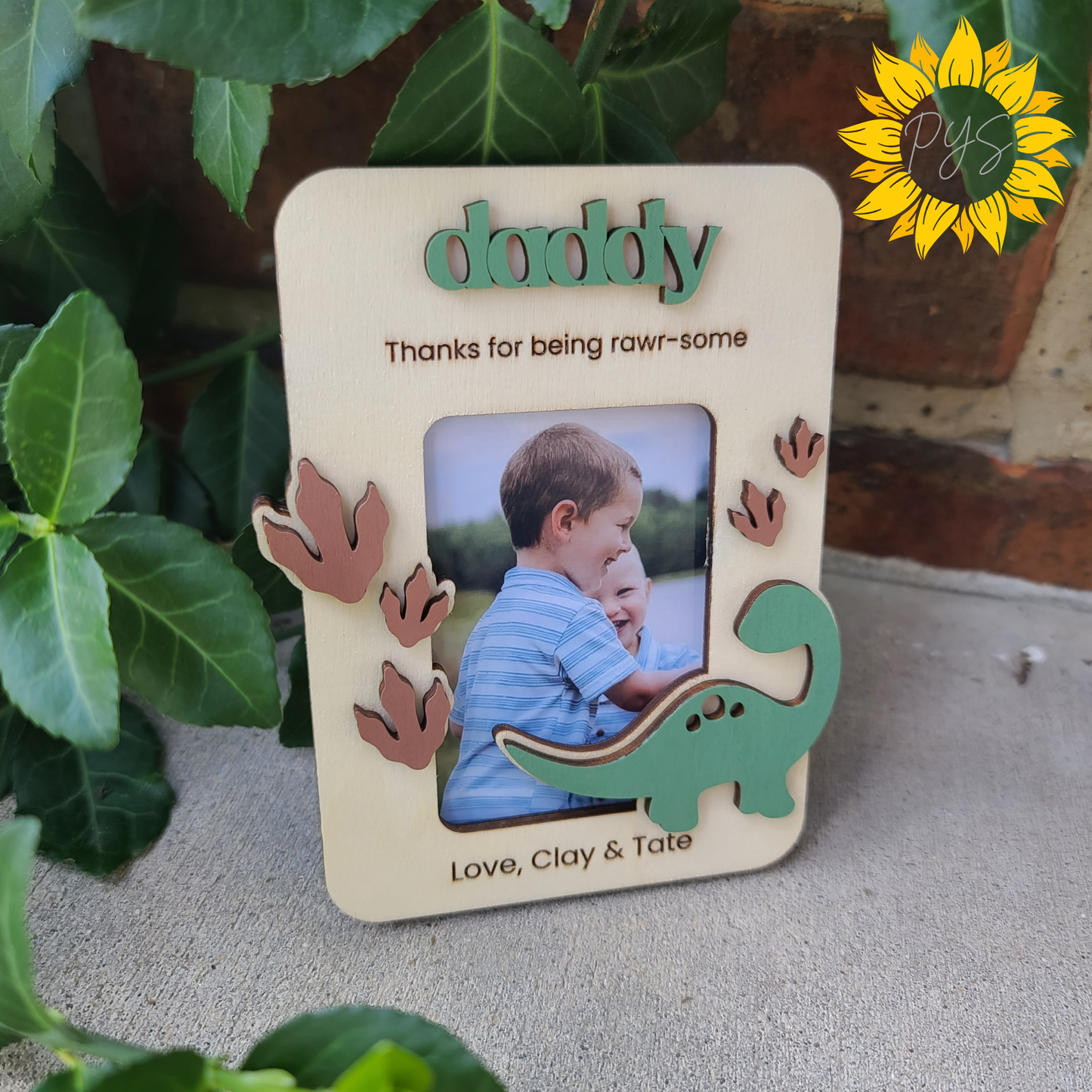 Rawr-some Daddy Picture Frame 🦕 | Dinosaur Father’s Day Gift | Personalized Dad Photo Magnet