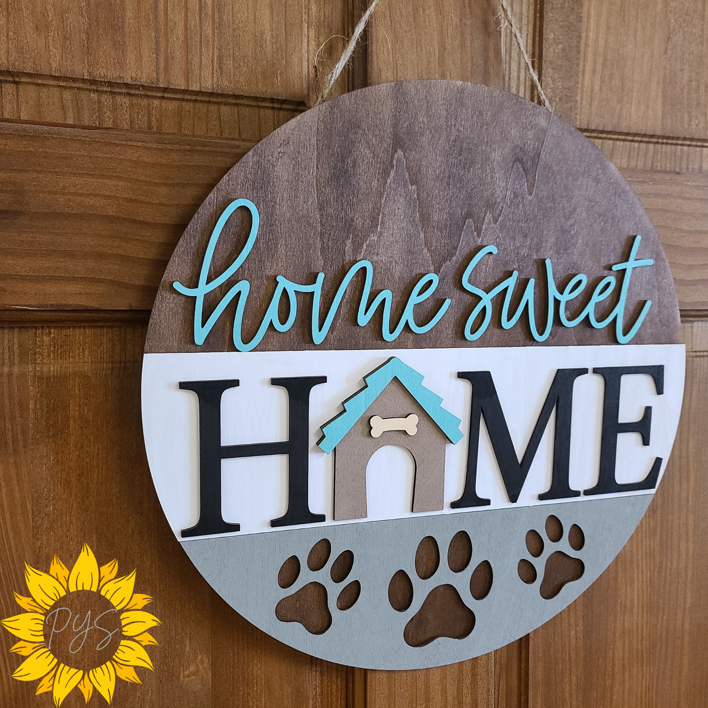 Home Sweet Home Pet Door Sign 🐾 | Dog Lover Door Hanger | Farmhouse Pet Décor