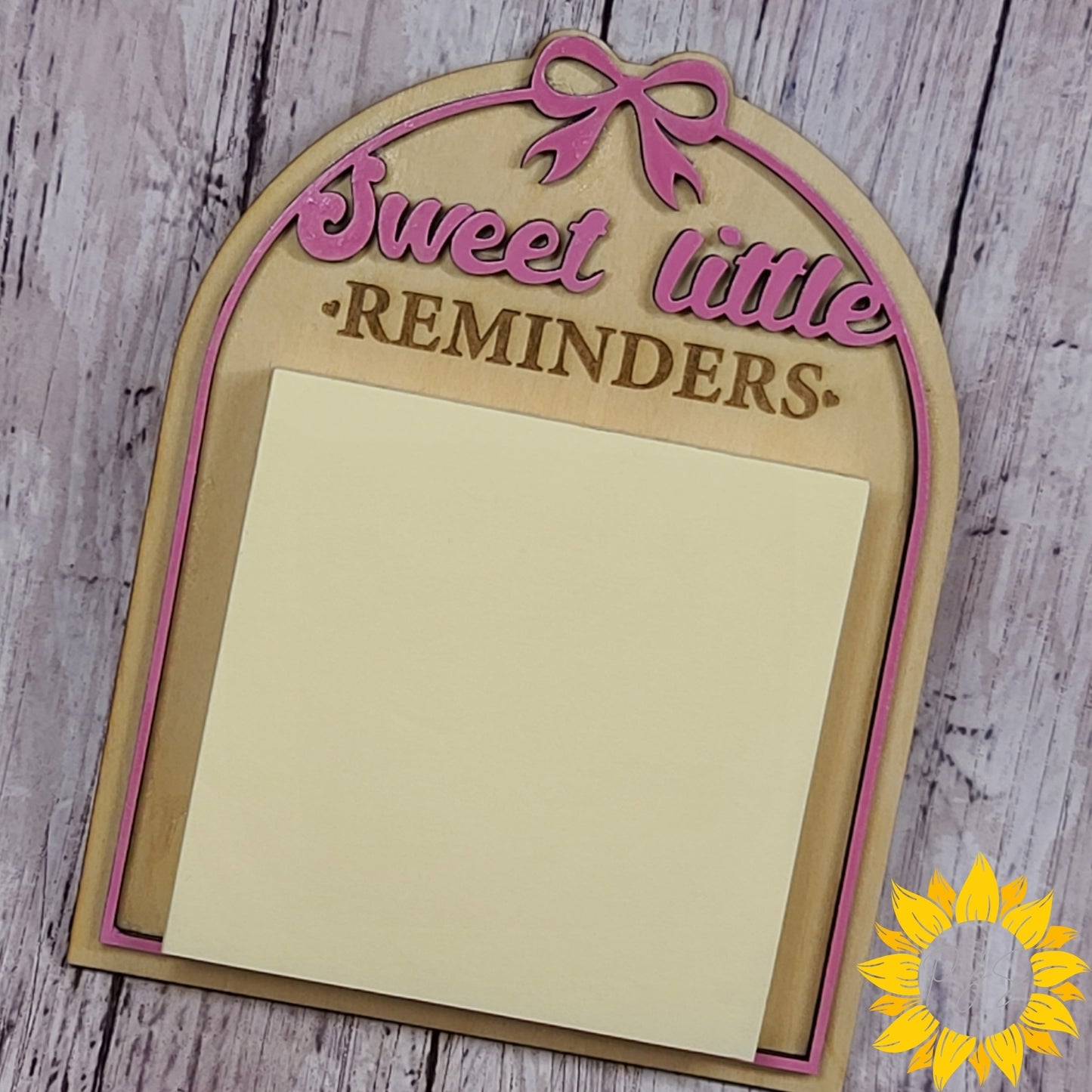Sweet Little Reminders Wooden Sticky Note Holder | Cute Desk & Home Organizer