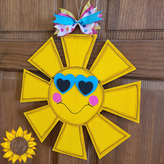 Happy Sunshine Door Hanger ☀️ | Summer Sun Door Sign | Whimsical Front Door Decor