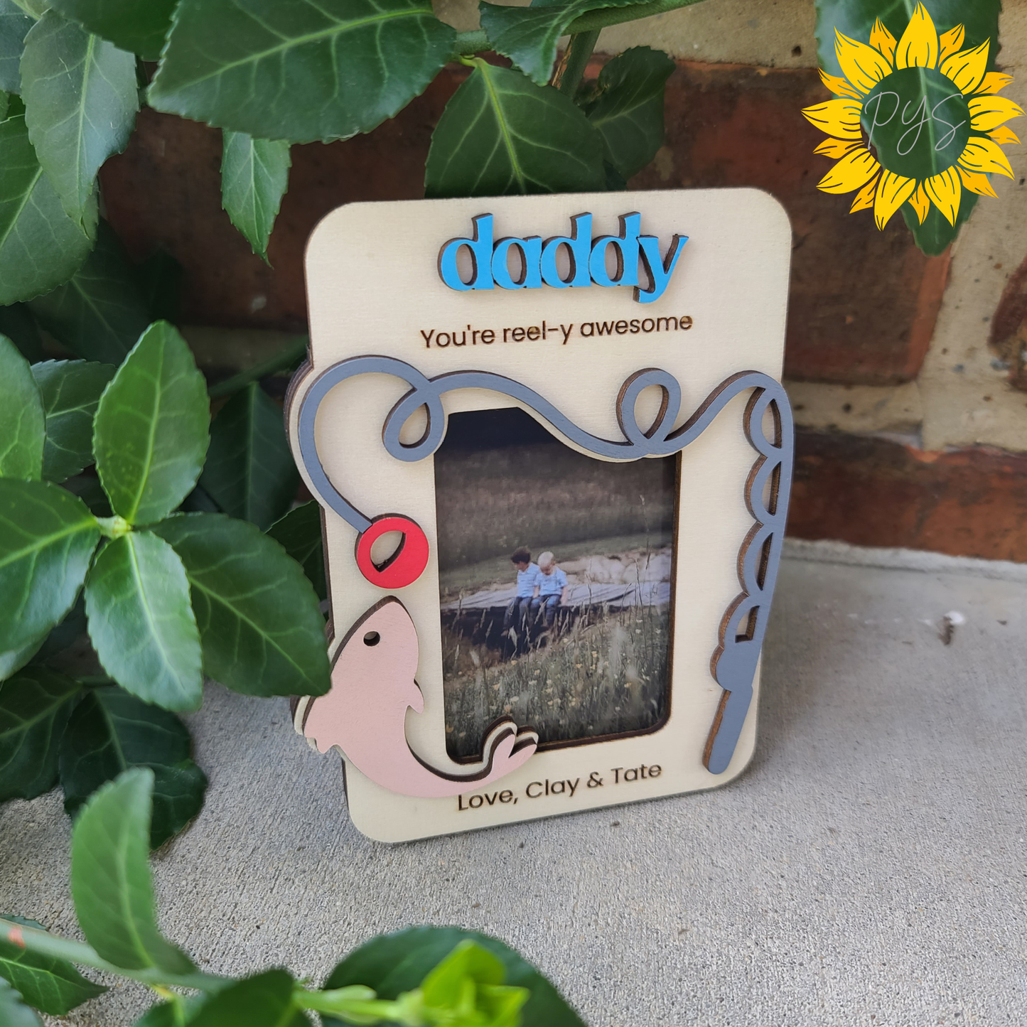 Daddy Fishing Picture Frame 🎣 | Personalized Father’s Day Magnet Frame | “You’re Reel-y Awesome” Gift