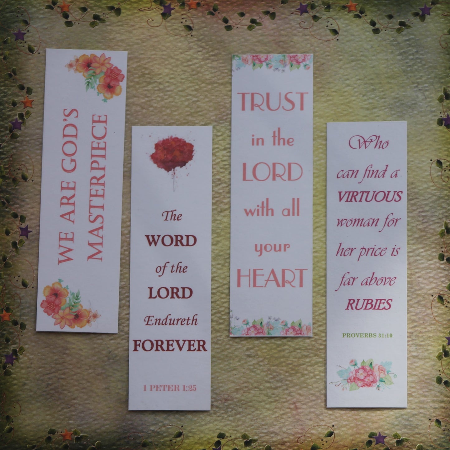 Bookmarks-Handmade & Inspirational (set of 4)