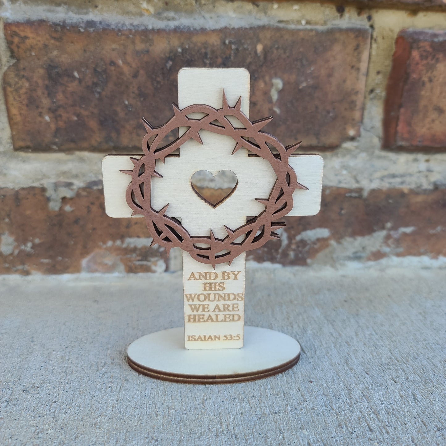 Faith & Healing Cross Shelf Sitter ✝️ Crown of Thorns Christian Decor