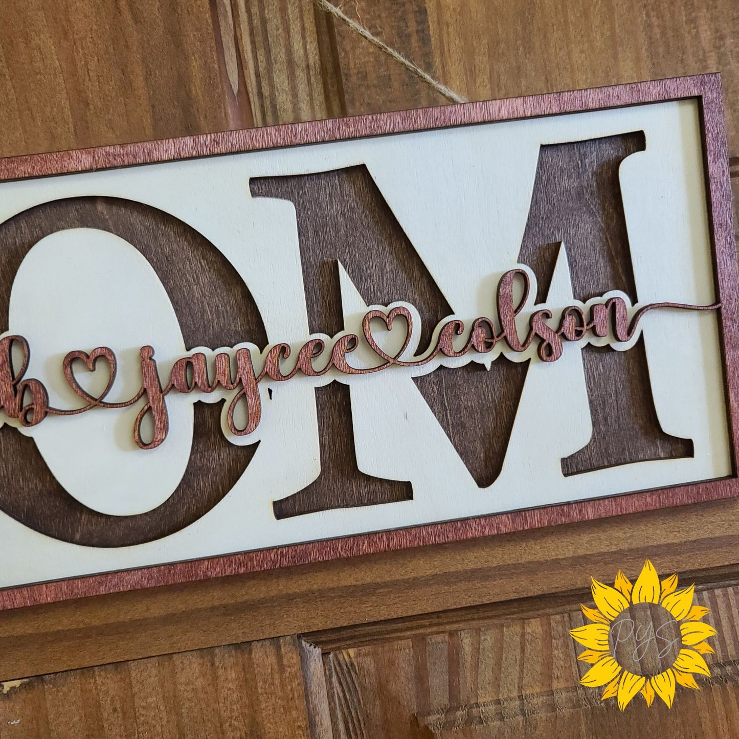 Personalized MOM Sign with Kids Names 💕 Custom Mother’s Day Gift | Layered Wood Name Sign