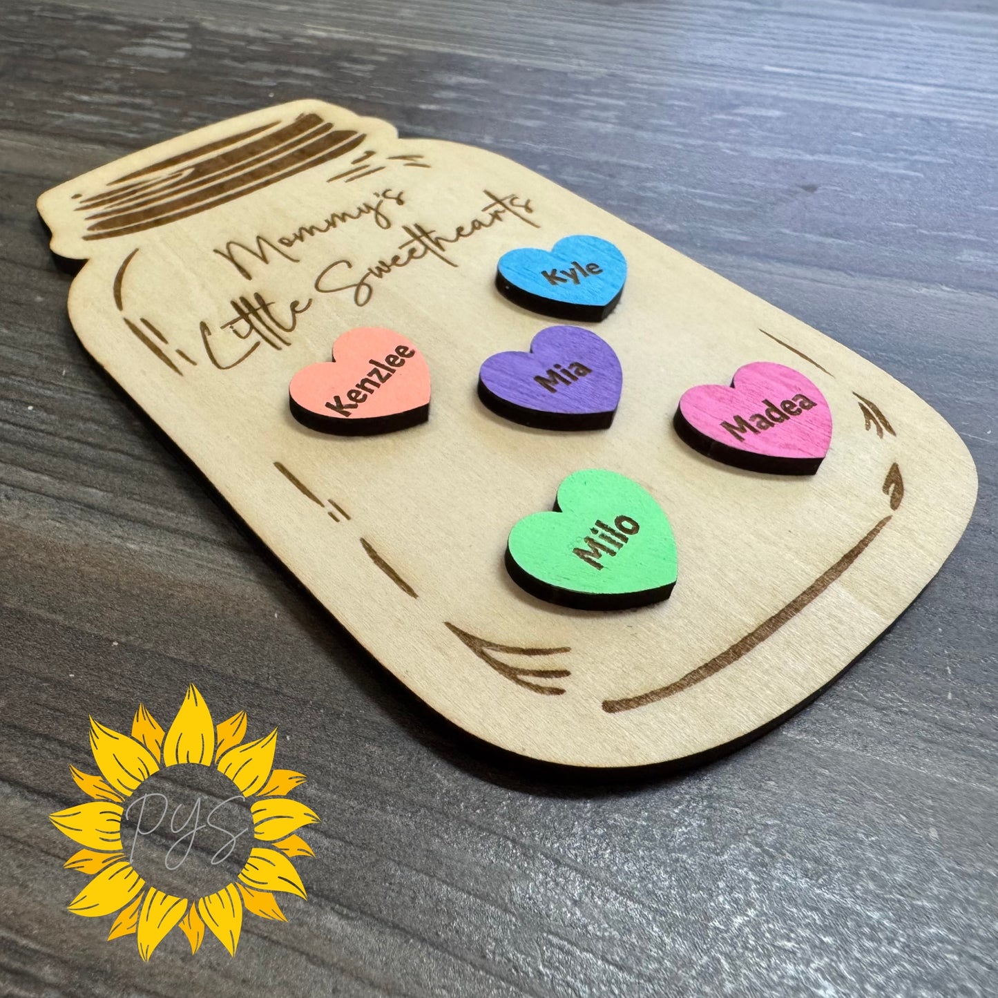 Personalized “Little Sweethearts” Mason Jar Magnet 💕 Custom Name Gift-Hand Painted