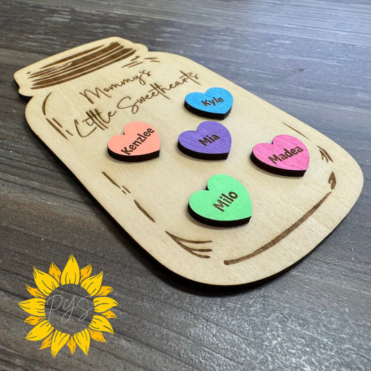 Personalized “Little Sweethearts” Mason Jar Magnet 💕 Custom Name Gift-Hand Painted