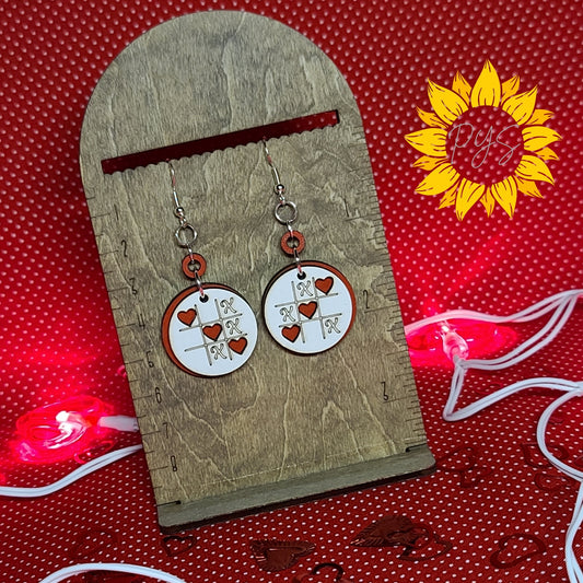 ❤️❌⭕ Love Always Wins – Tic-Tac-Toe Valentine Earrings ⭕❌❤️