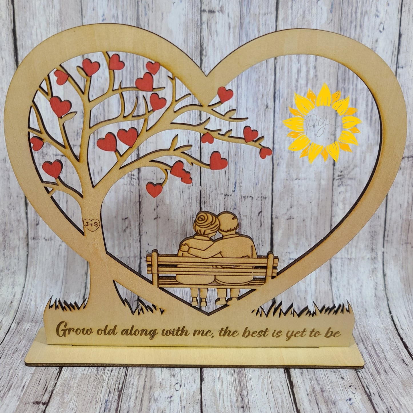 Personalized Valentine’s Couples Heart Sign with Initials | Romantic Wood Decor Gift