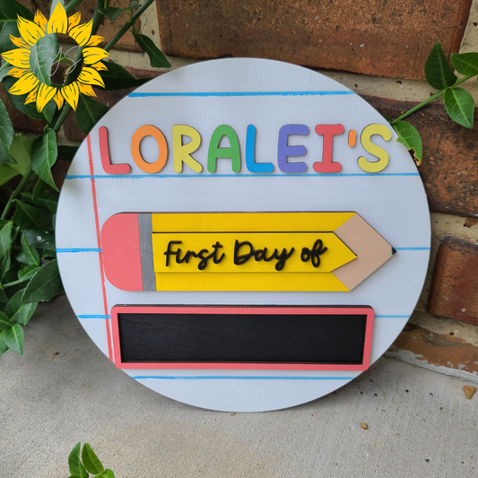Personalized First Day of School Sign ✏️ | Reusable Back to School Photo Prop | Custom Chalkboard Milestone Sign