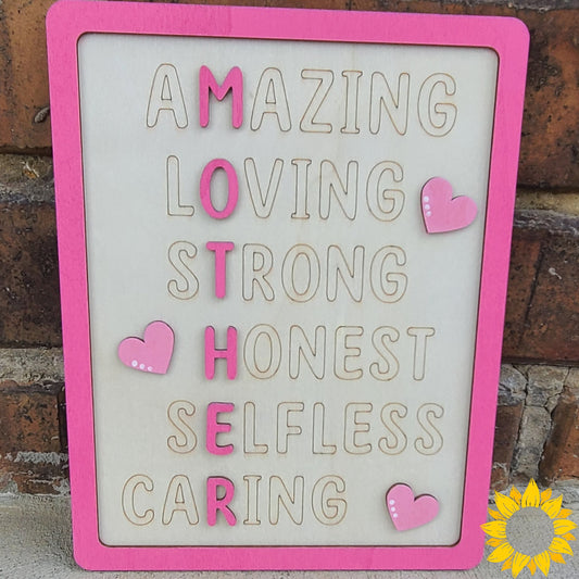 MOTHER Affirmation Sign 💗 Inspirational Wood Sign | Mom Gift Decor