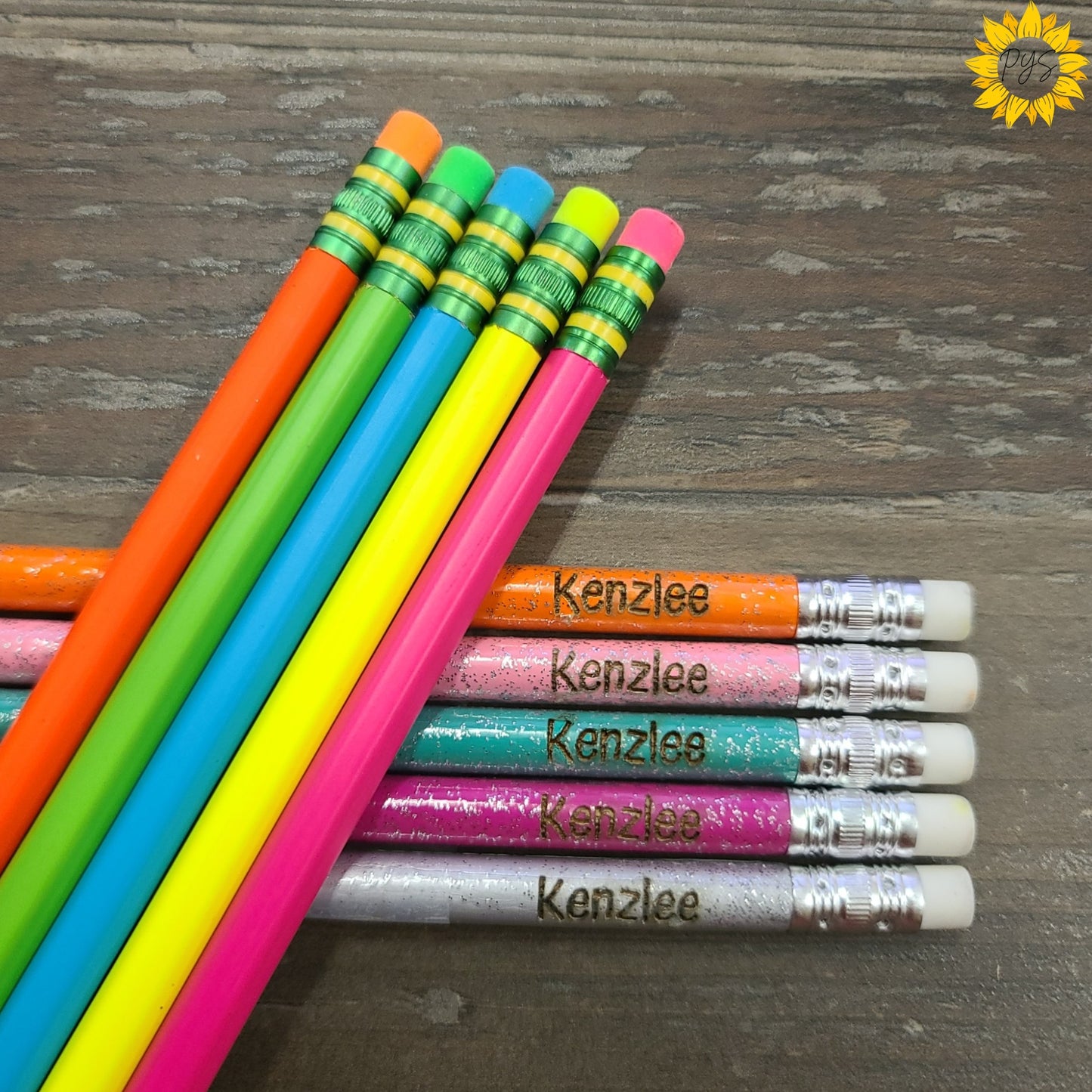 Personalized Pencils-Glitter or Neon