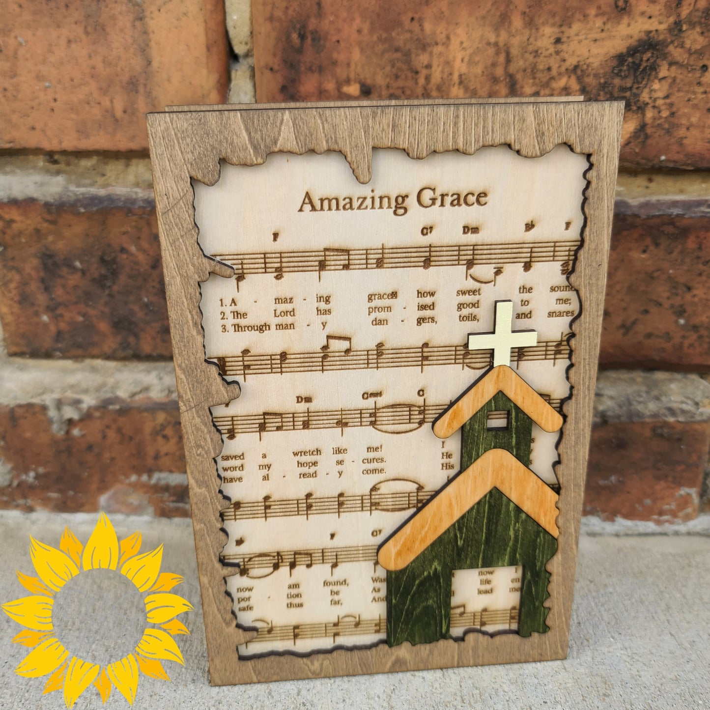 Amazing Grace Wooden Memorial Book Shelf Sitter – Christian Remembrance Gift