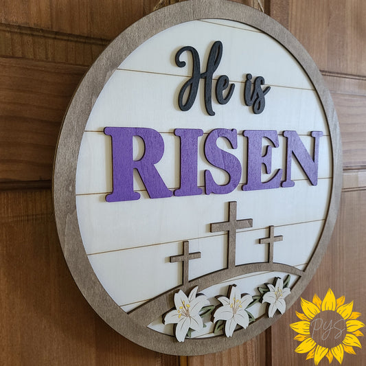 He Is Risen Door Hanger ✝️ Christian Easter Door Sign | Faith Decor