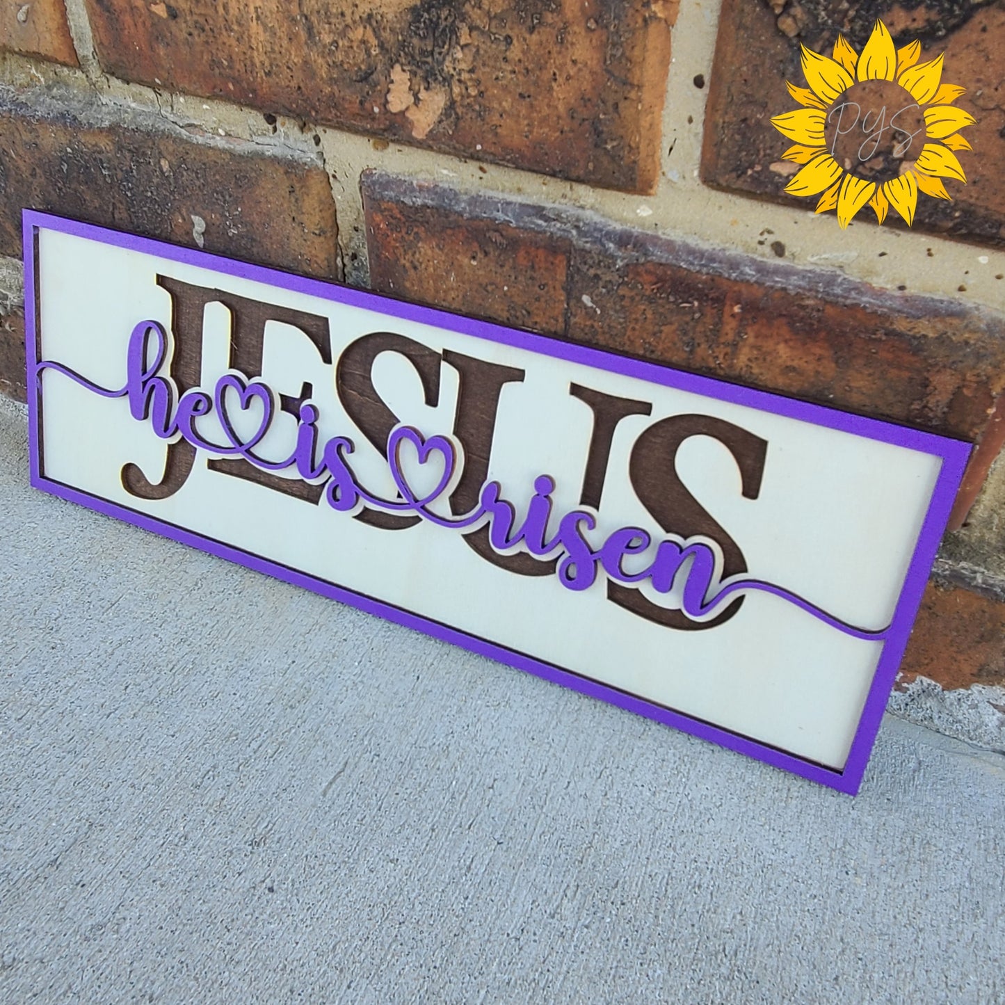 He Is Risen Jesus Layered Easter Sign ✝️ Christian Easter Decor