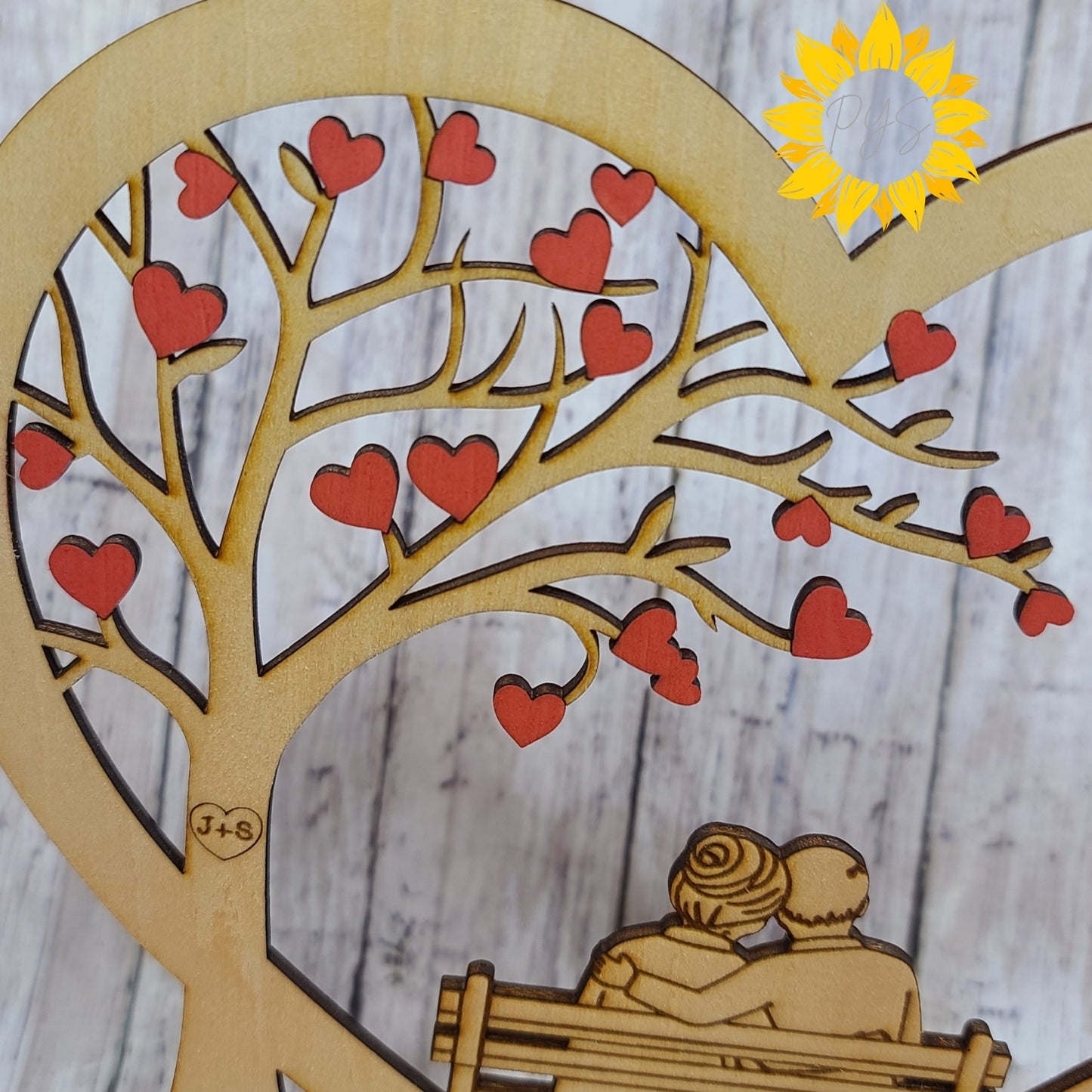 Personalized Valentine’s Couples Heart Sign with Initials | Romantic Wood Decor Gift