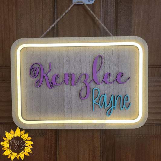 Custom LED Name Sign ✨ | Personalized Light-Up Wood Name Plaque | Kids Room / Nursery Decor