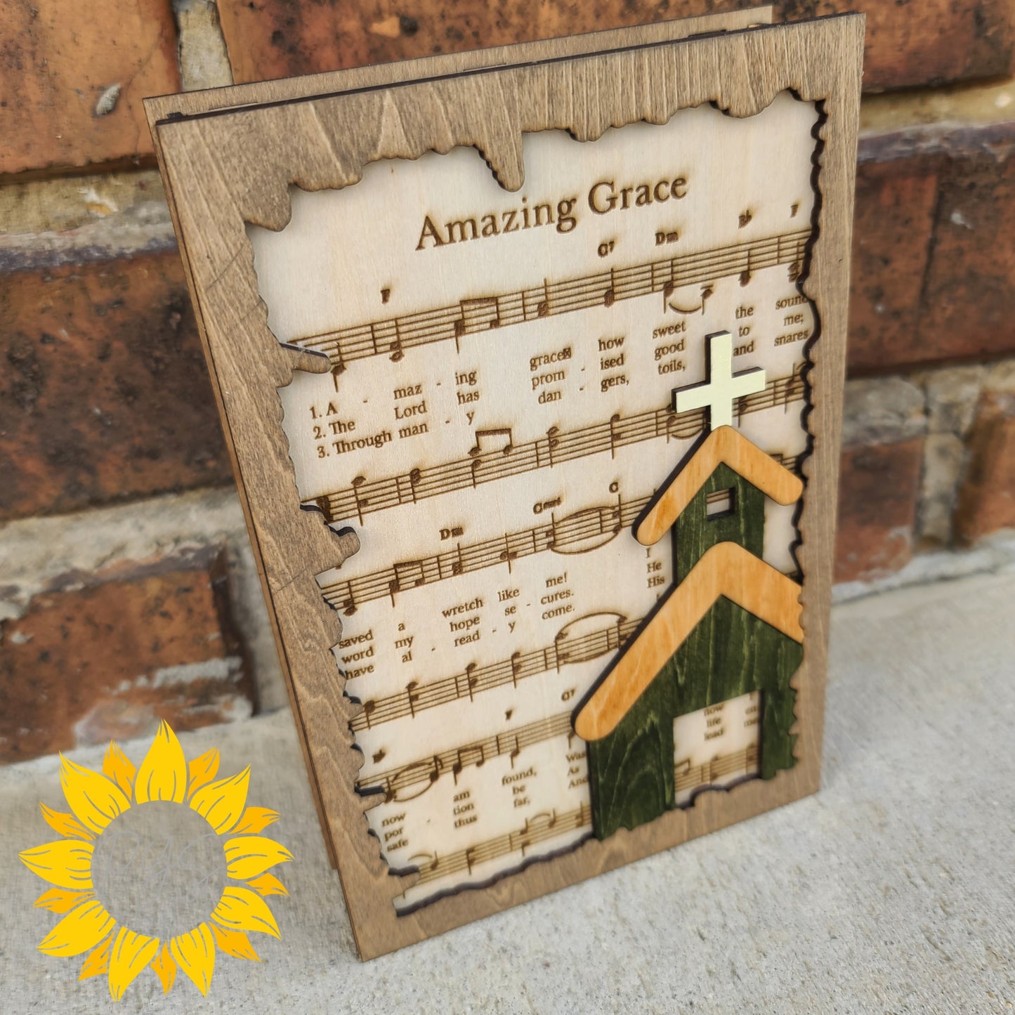 Amazing Grace Wooden Memorial Book Shelf Sitter – Christian Remembrance Gift