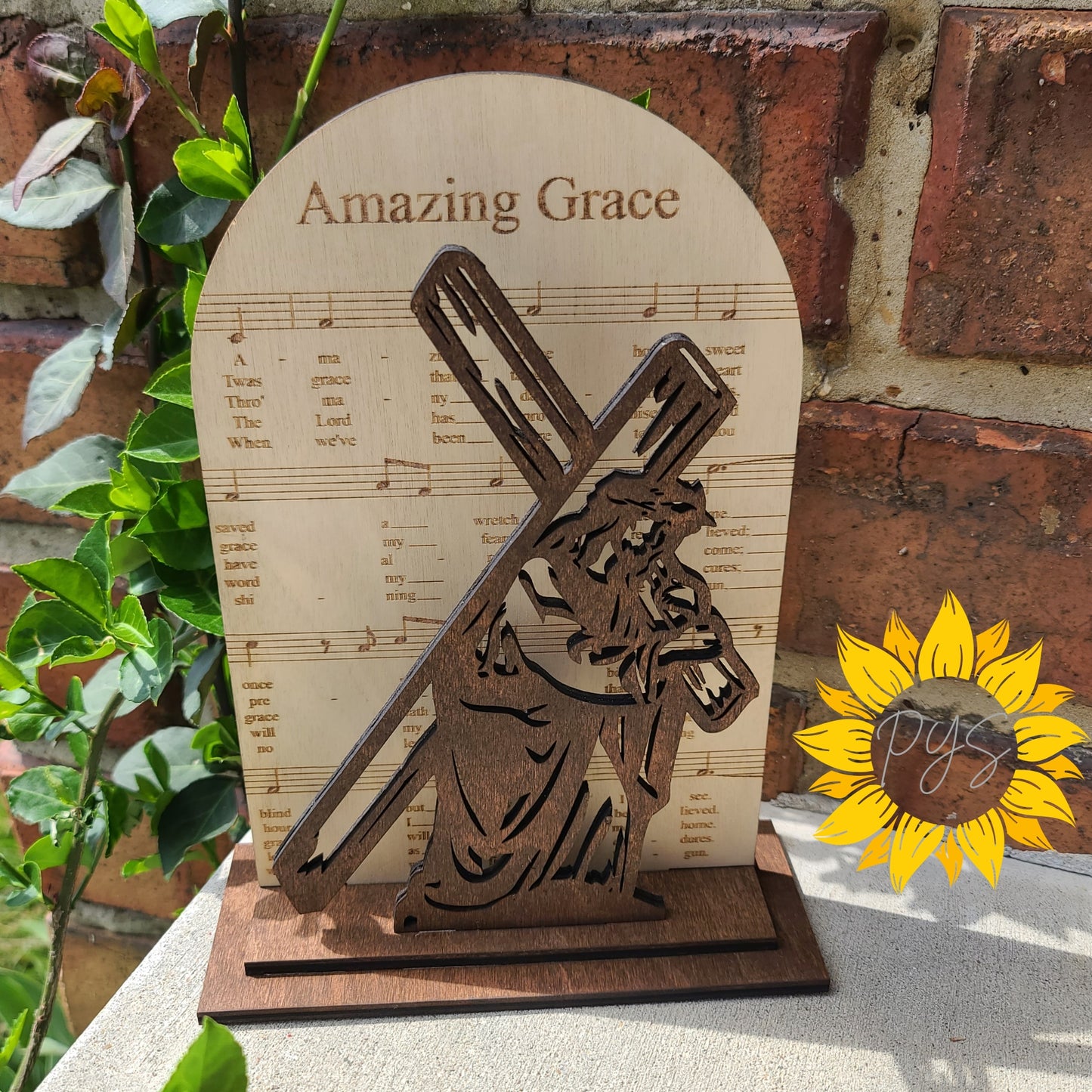 Hymn Wood Shelf Sitter ✝️ Christian Decor | Nothing But the Blood, Amazing Grace, Old Rugged Cross
