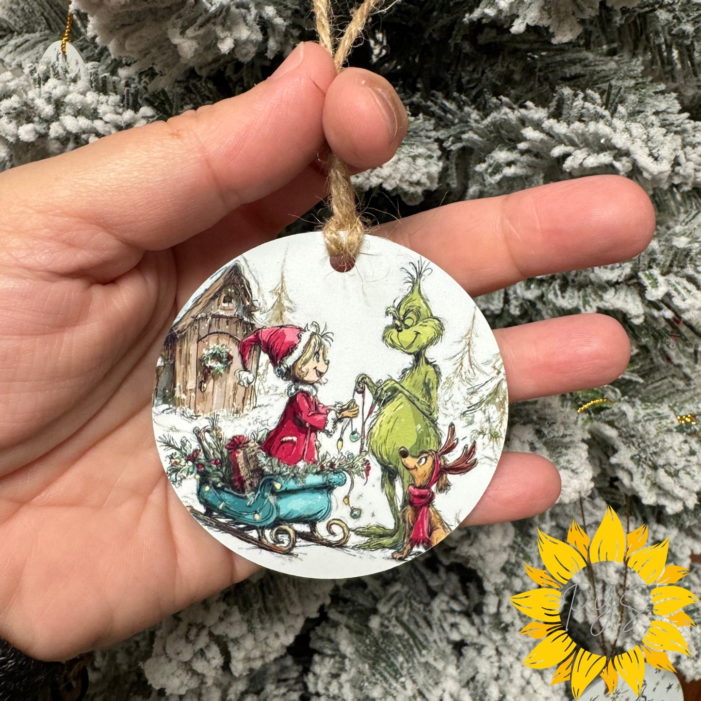 Whimsy 2.75” Double-Sided Metal Grinch Ornament Set – 4 PLAYFUL DESIGNS TO CHOOSE FROM