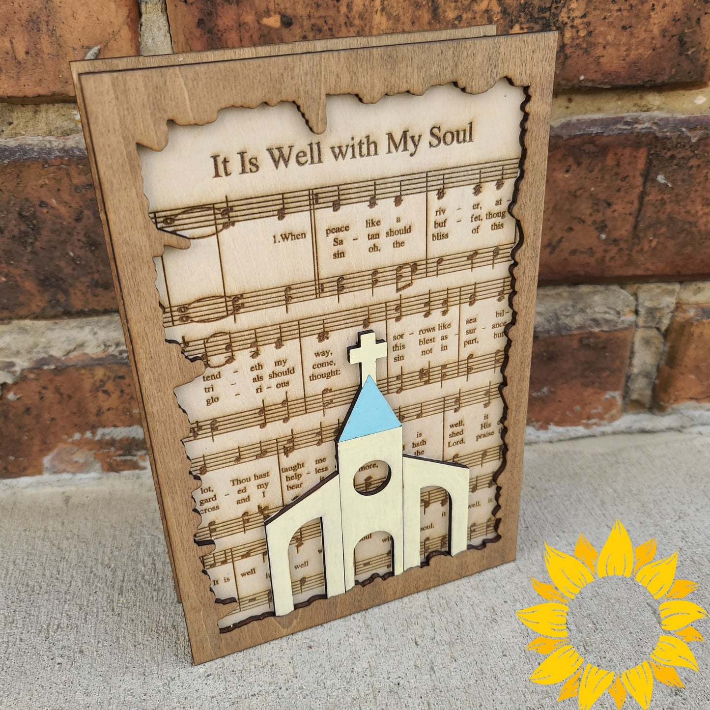 “It Is Well with My Soul” Wooden Memorial Book Sitter – Christian Remembrance Gift