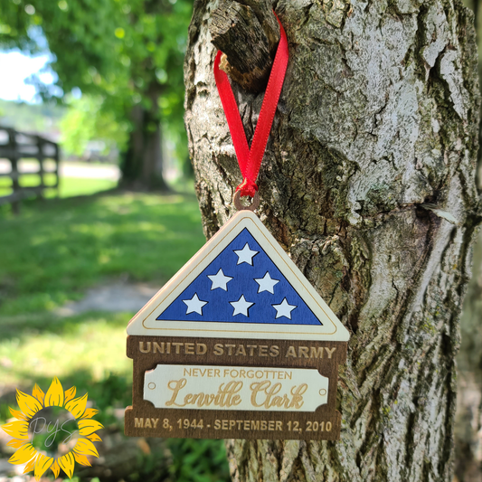 Personalized Military Memorial Ornament | Veteran Remembrance Tribute | Custom Memorial Gift