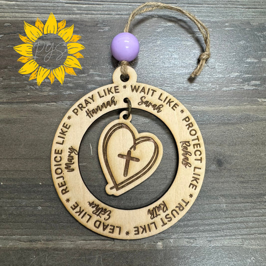 Women of the Bible Faith Ornament/Tag — 3.5” Wood Keepsake with 5x7 Devotional Card