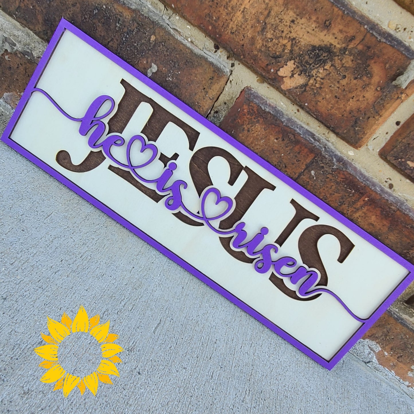 He Is Risen Jesus Layered Easter Sign ✝️ Christian Easter Decor