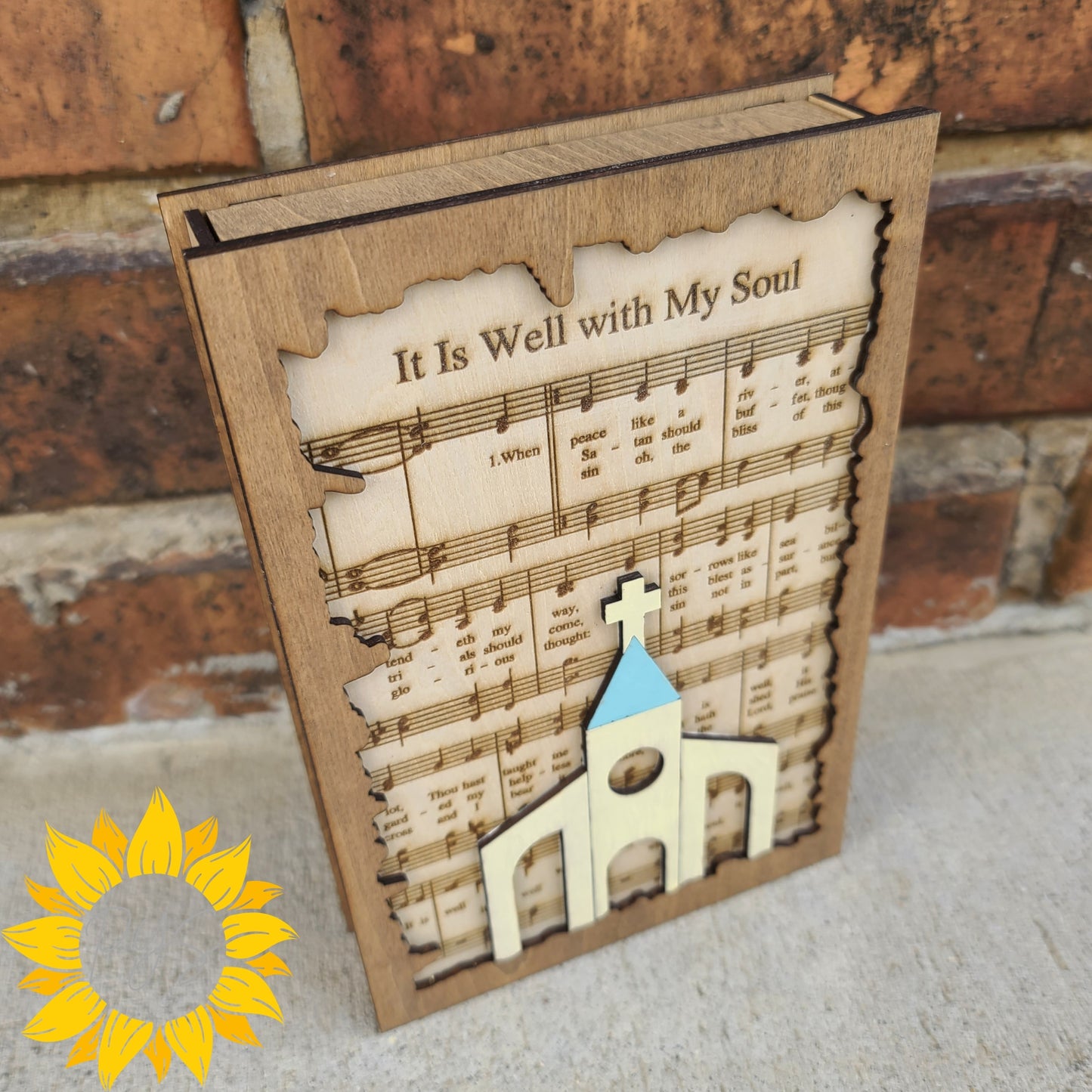 “It Is Well with My Soul” Wooden Memorial Book Sitter – Christian Remembrance Gift