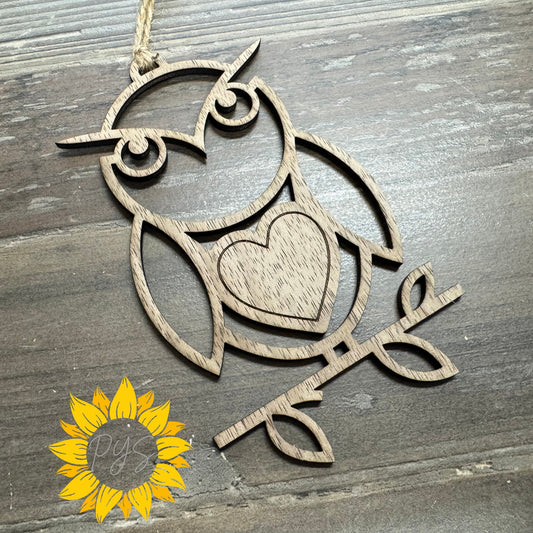 “Grateful You’re My Owl” Teacher Ornament/Tag — 3” x 5” Wood Cutout with 5x7 Appreciation Card