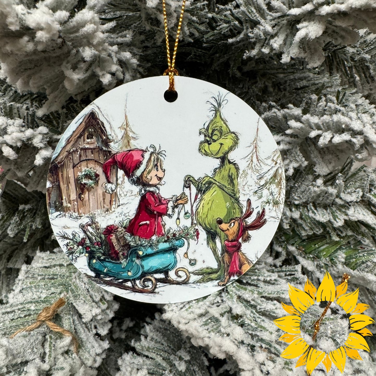 Whimsy 2.75” Double-Sided Metal Grinch Ornament Set – 4 PLAYFUL DESIGNS TO CHOOSE FROM