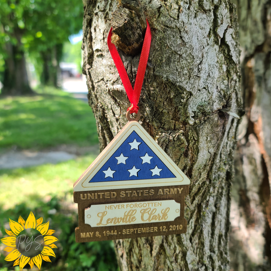 Personalized Military Memorial Ornament | Veteran Remembrance Tribute | Custom Memorial Gift