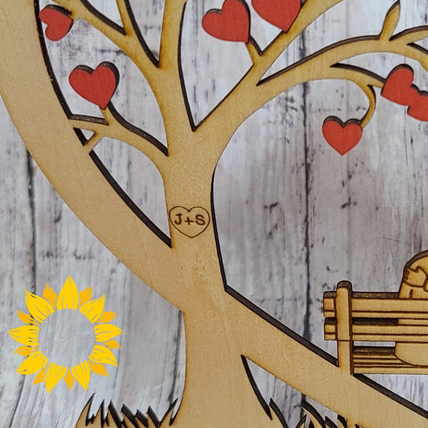 Personalized Valentine’s Couples Heart Sign with Initials | Romantic Wood Decor Gift