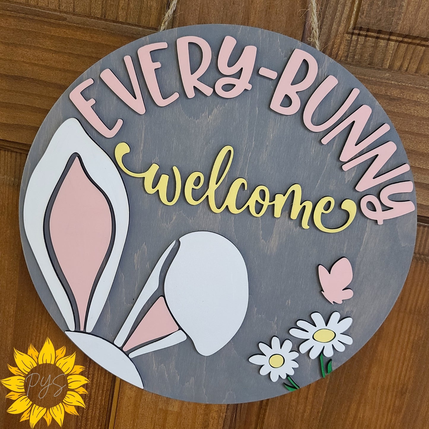 🐰🌼 Every-Bunny Welcomes – Bunny Door Sign 🌼🐰