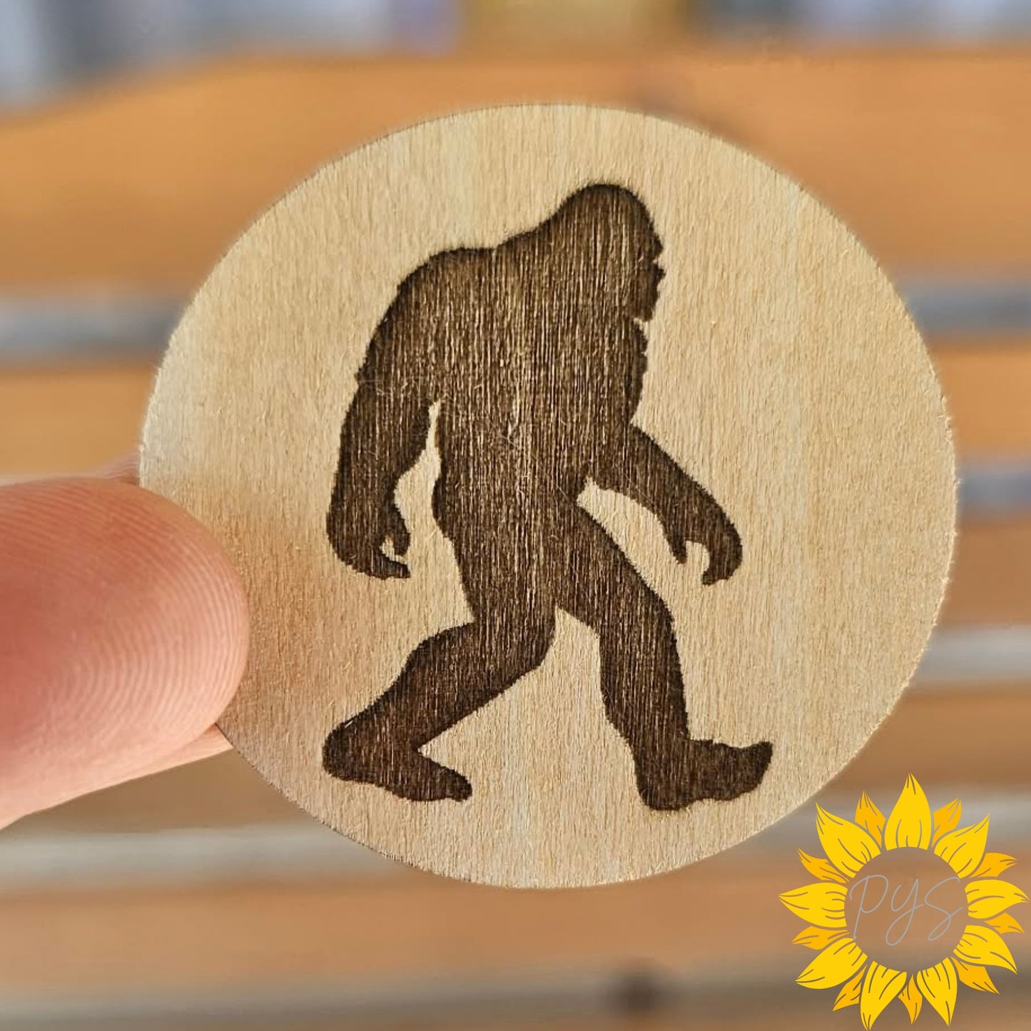 Sasquatch Pocket Hug 💚 Mini Wooden Token Gift | Encouragement Keepsake