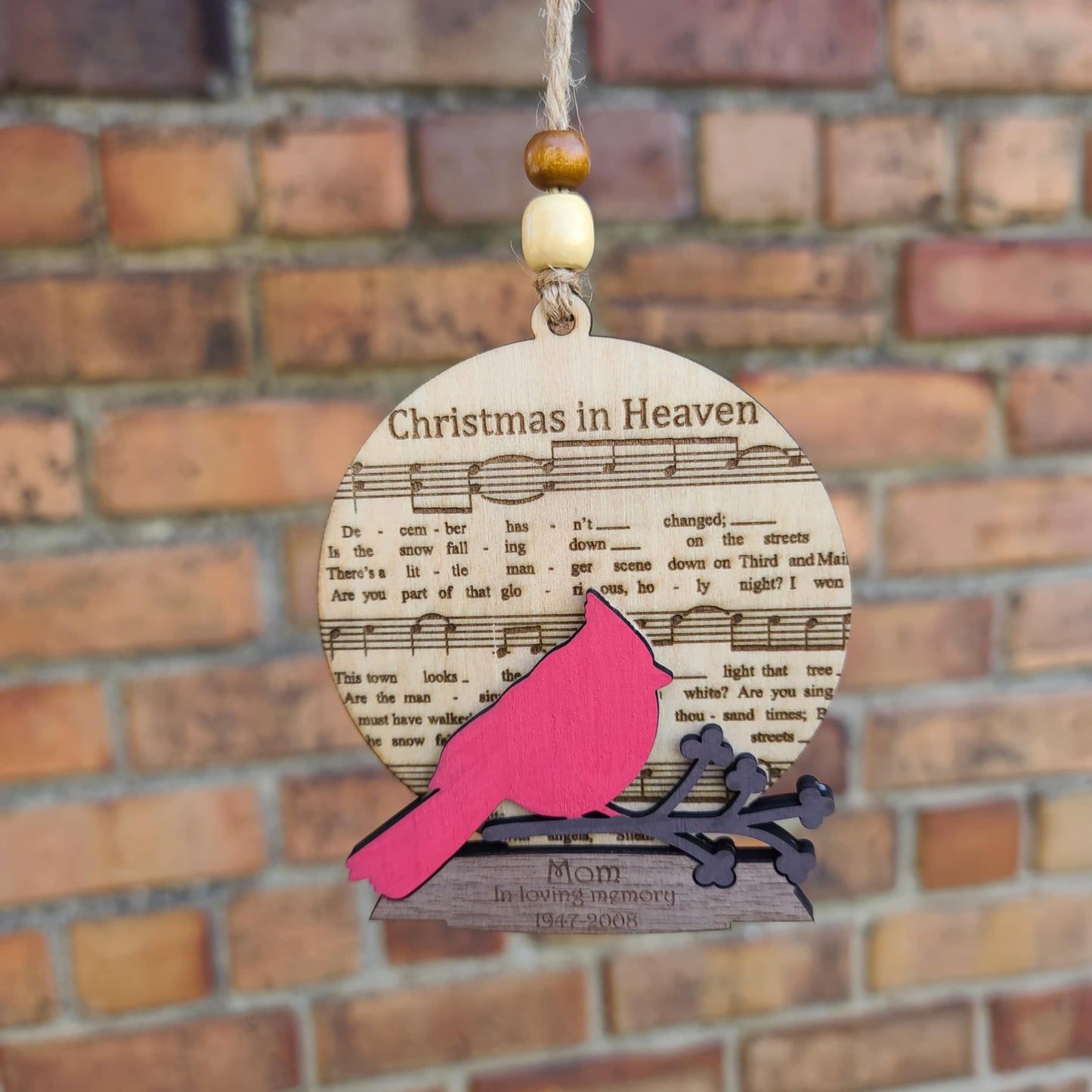 Personalized “Christmas in Heaven” Cardinal Ornament