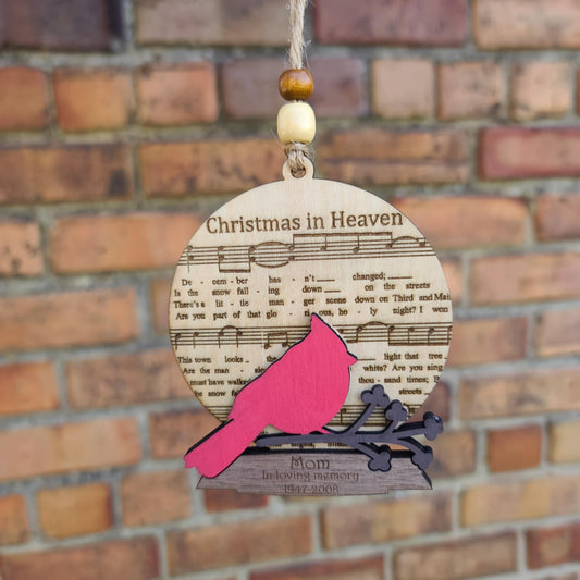 Personalized “Christmas in Heaven” Cardinal Ornament