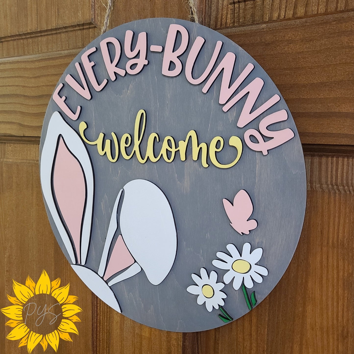 🐰🌼 Every-Bunny Welcomes – Bunny Door Sign 🌼🐰